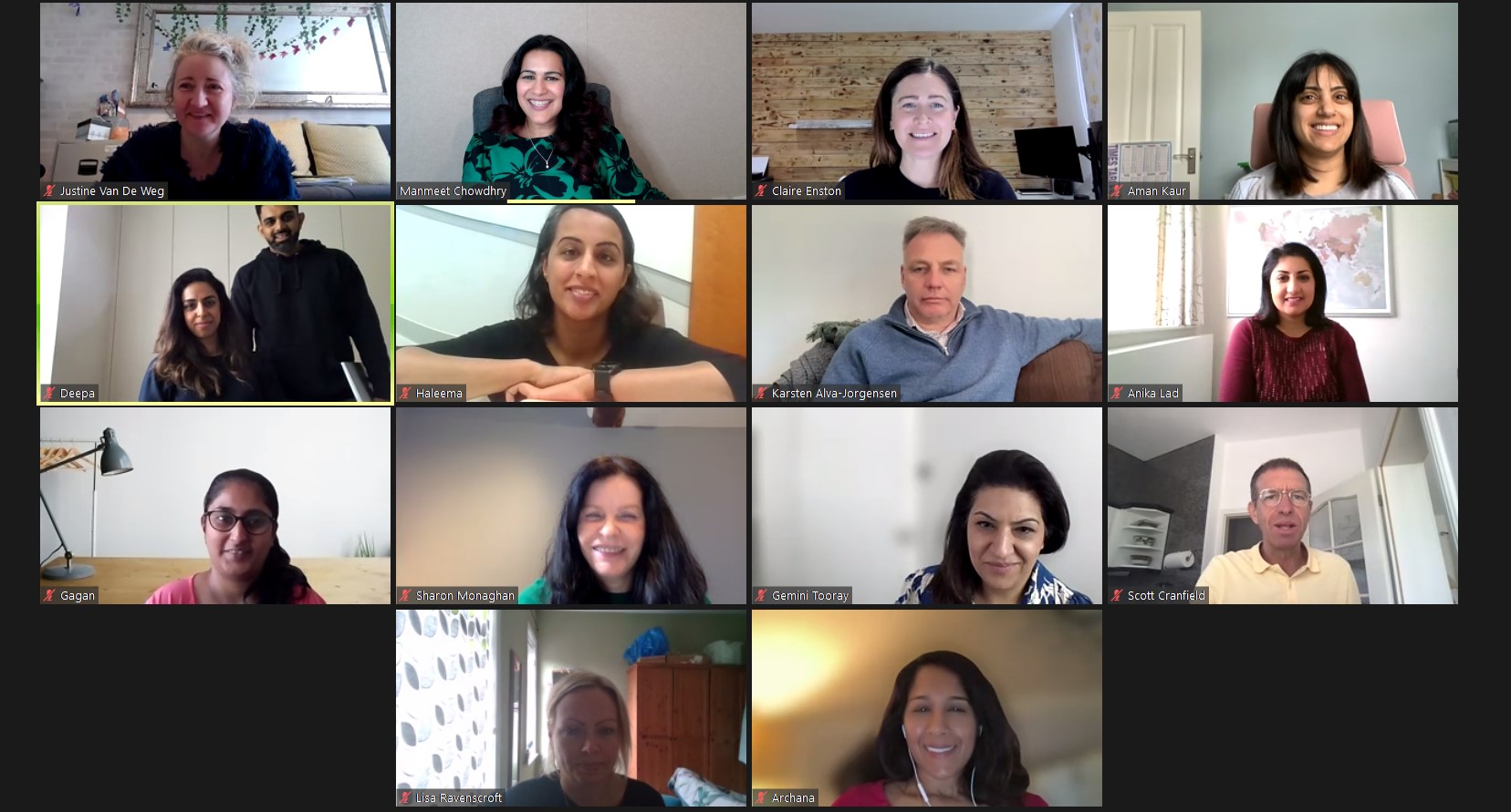 A live cohort class on Zoom - up-close view